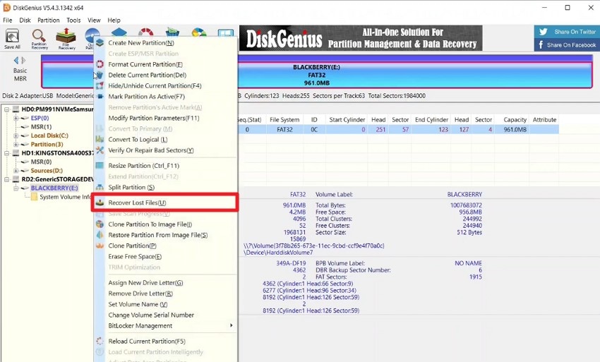 select drive choose recover lost files