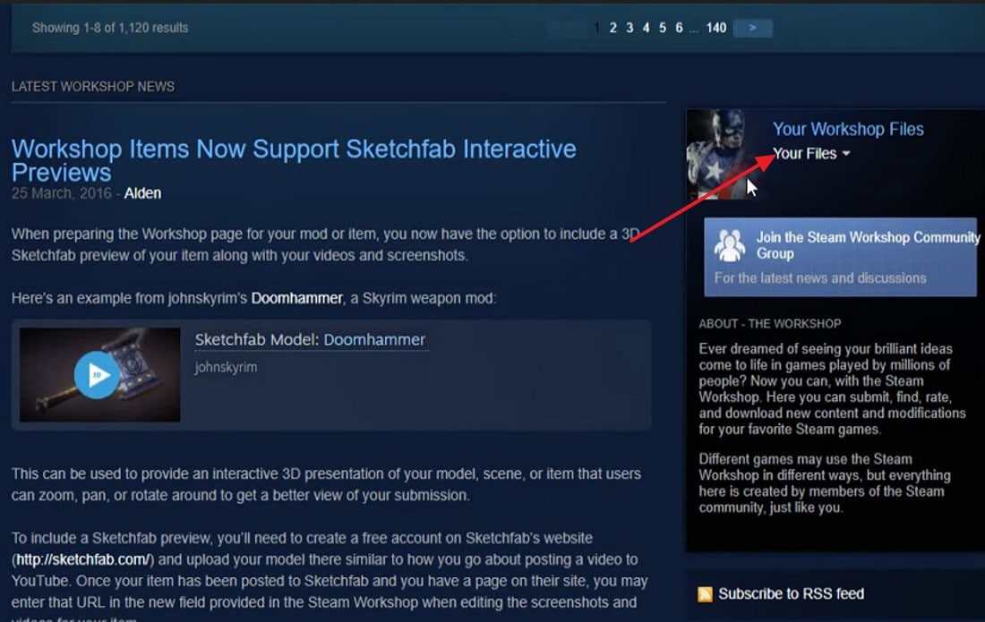 pick your files in workshop