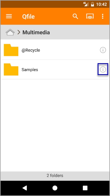 display menu when sharing files