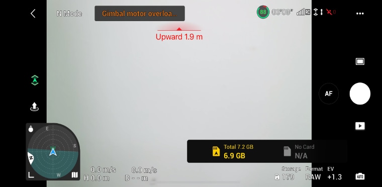 check microsd card remaining storage in dji fly