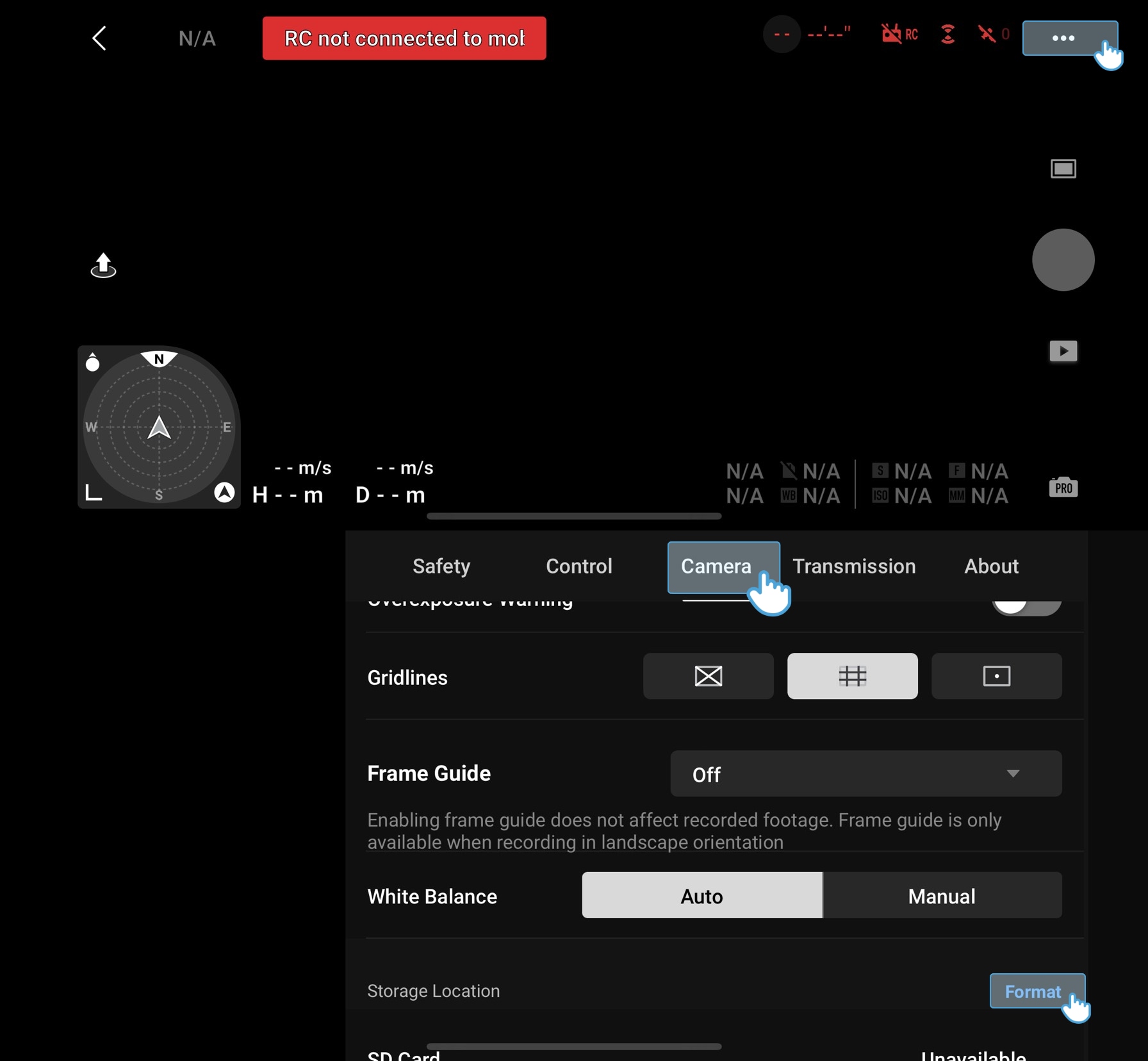 format a microsd card in dji fly