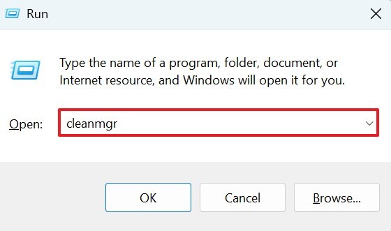 enter cleanmgr command