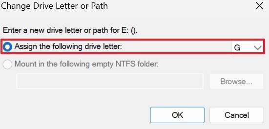 assign new drive letter
