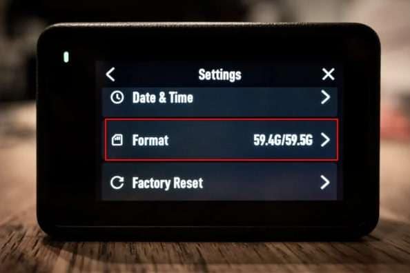 djo osmo action format settings 