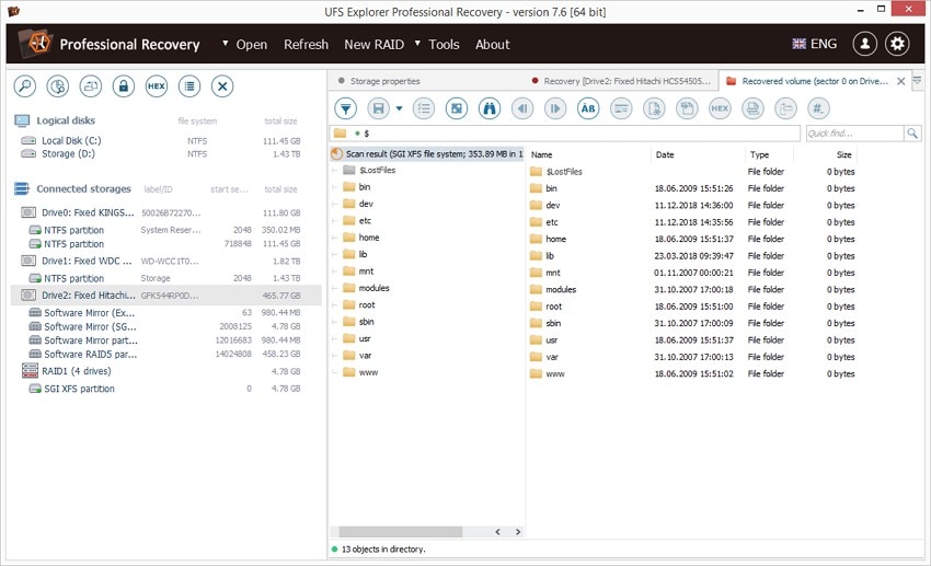 restore files with usf explorer