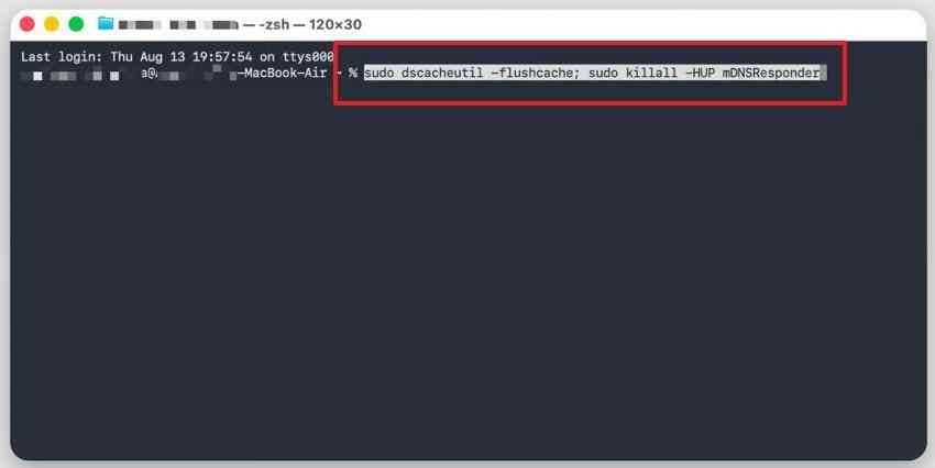 mac terminal command for refreshing system dns caches