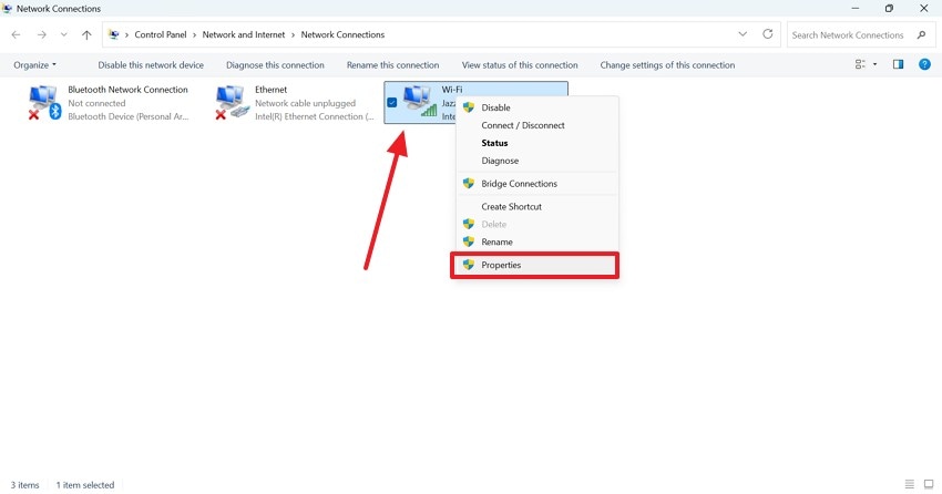 enter wifi network properties
