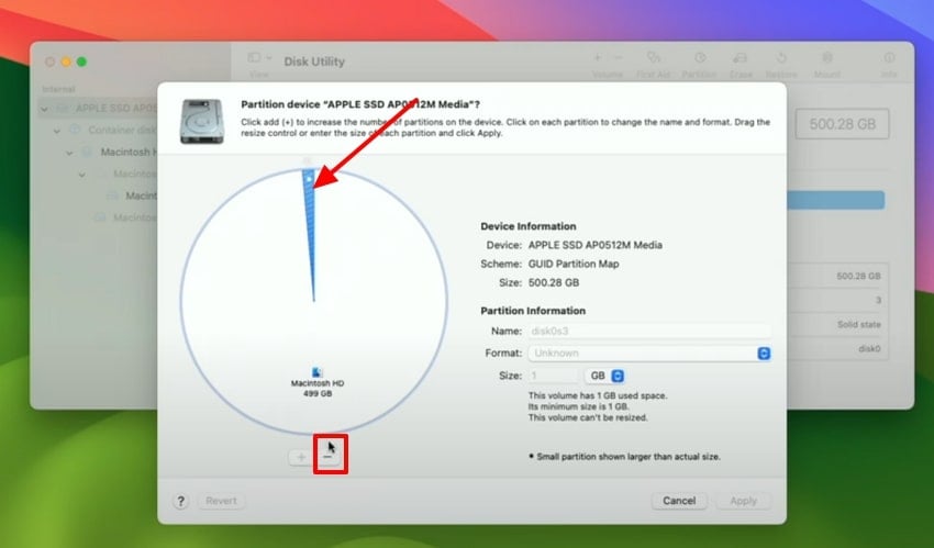select desired partition
