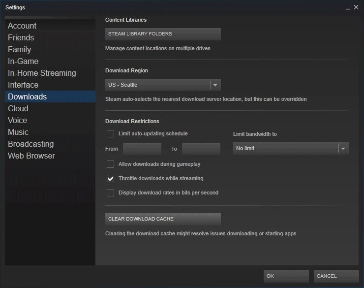 clear download cache