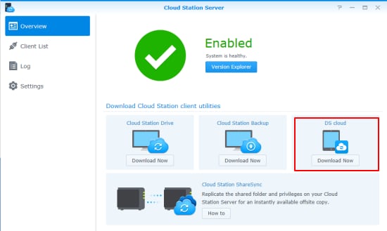 install synology ds cloud