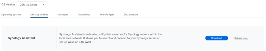 download synology assistant to find nas