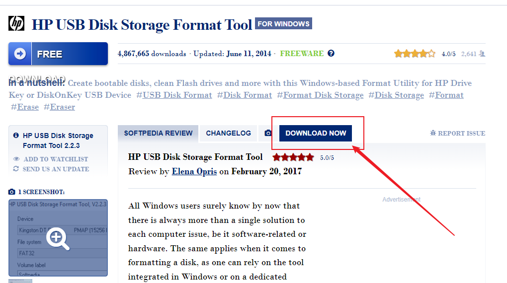 download usb format tool