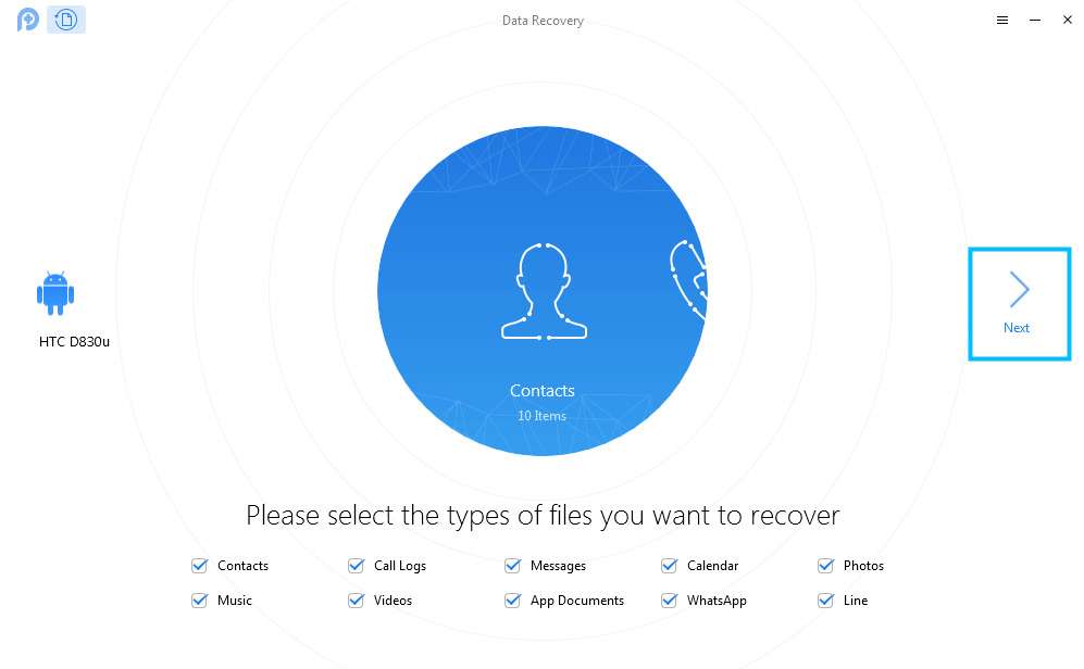 select the file types 
