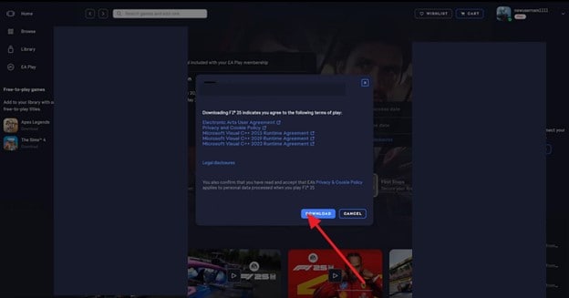 press download successful installation