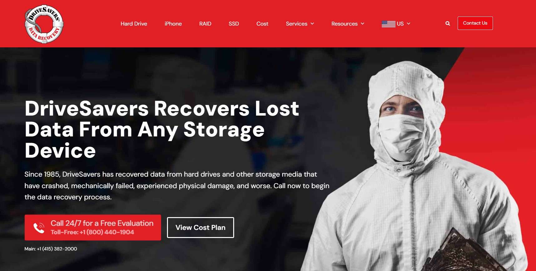 drivesavers data recovery webpage 