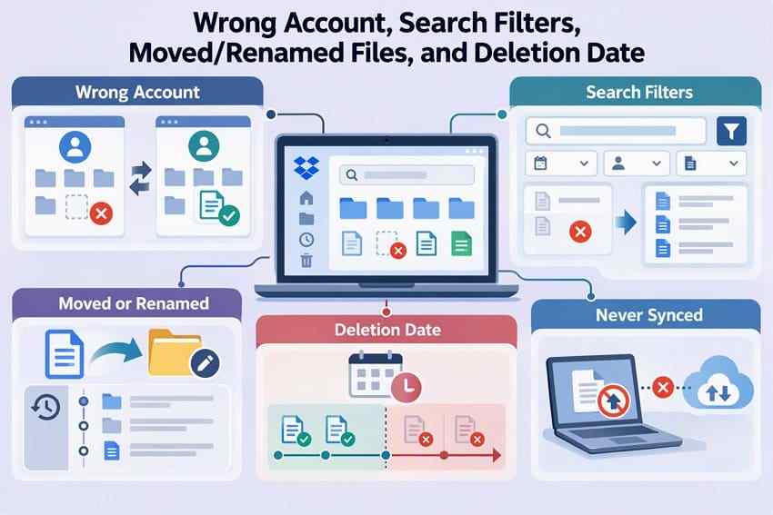 common reasons deleted dropbox files may be missing