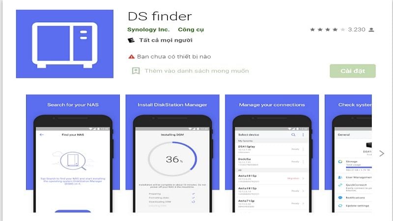 ds finder synology software app store