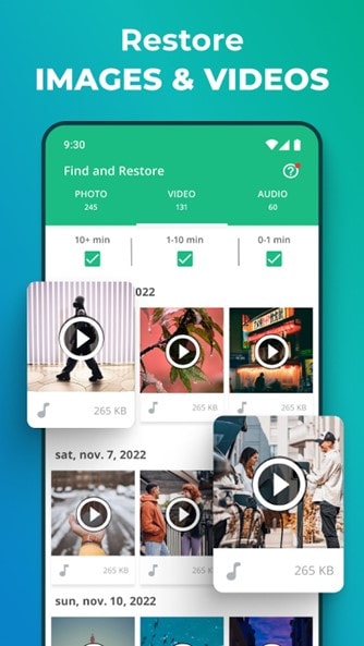 dumpster app to restore deleted videos