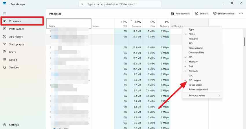 check gpu engine in task manager