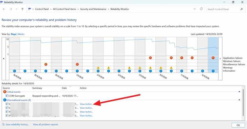 review windows reliability history