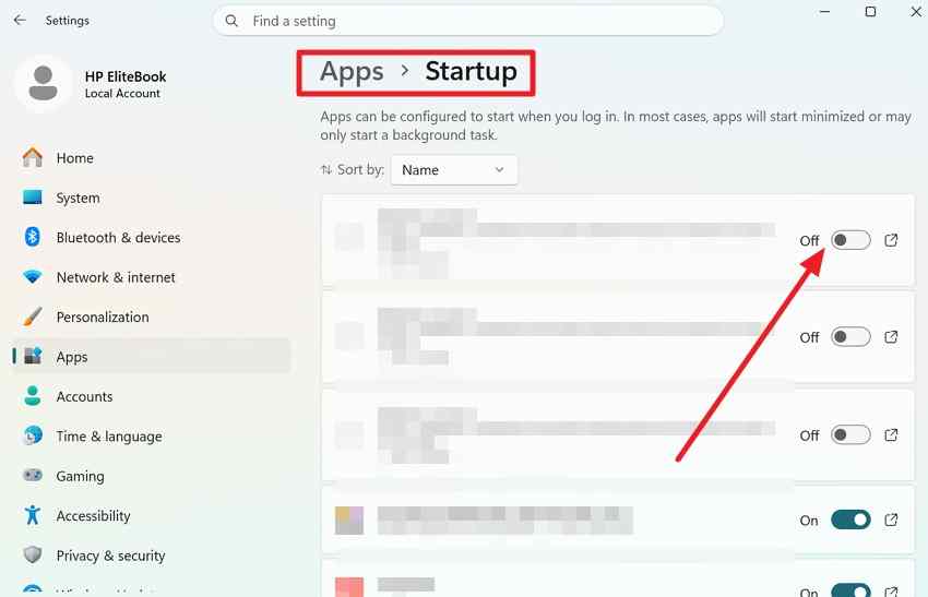 disable startup customization apps