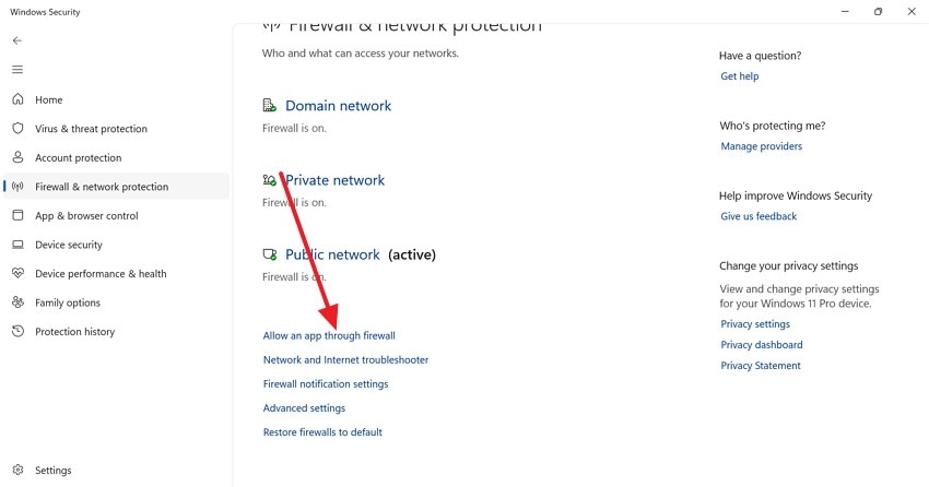 allow an app through firewall