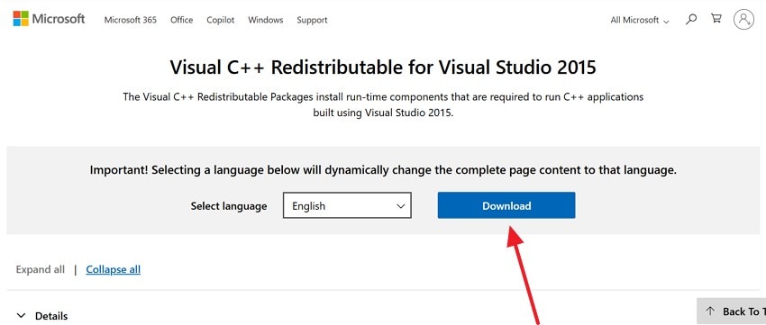 download redistributable from webpage