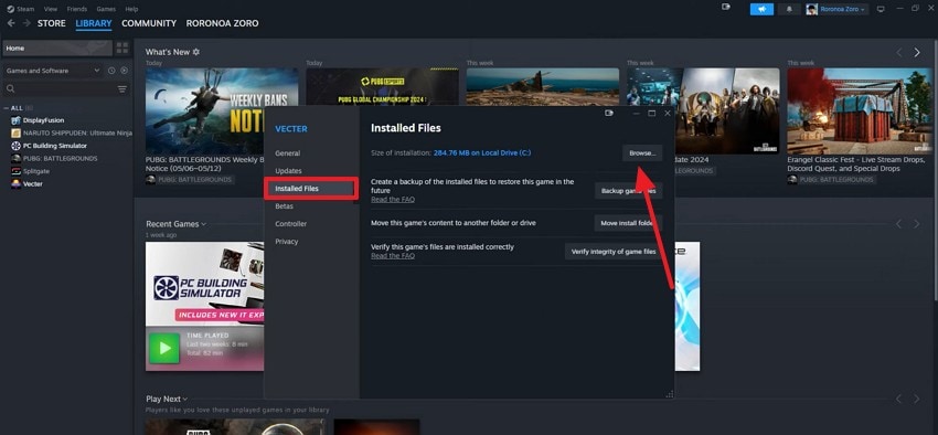 browse for corrupted files
