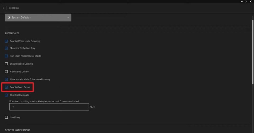 enable cloud saves epic games