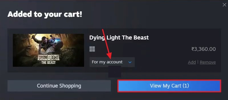 view my cart to proceed