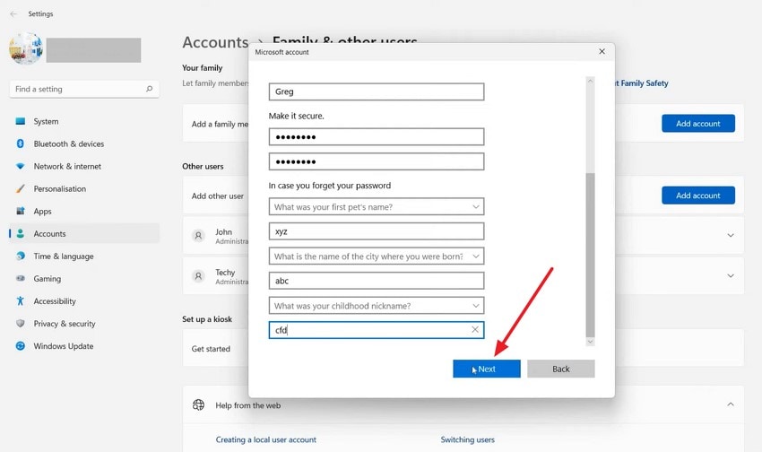 press next when done