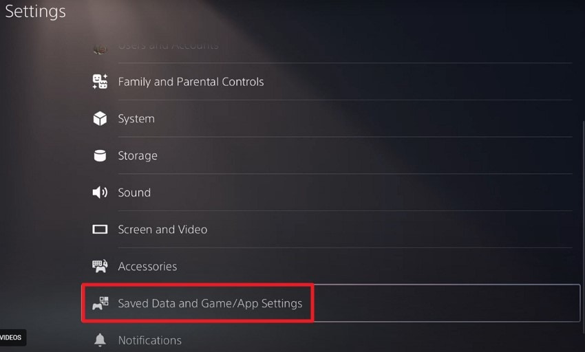 enter saved data and game settings