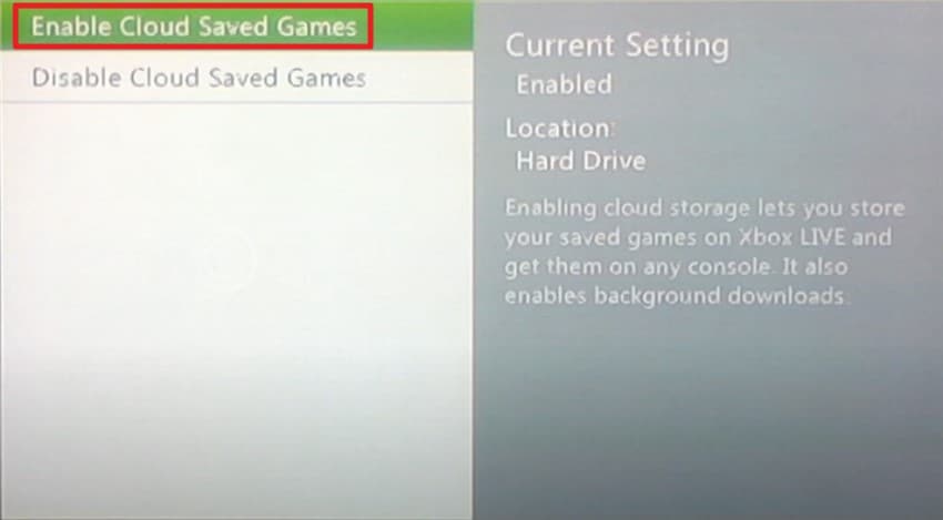 enable cloud saved games xbox