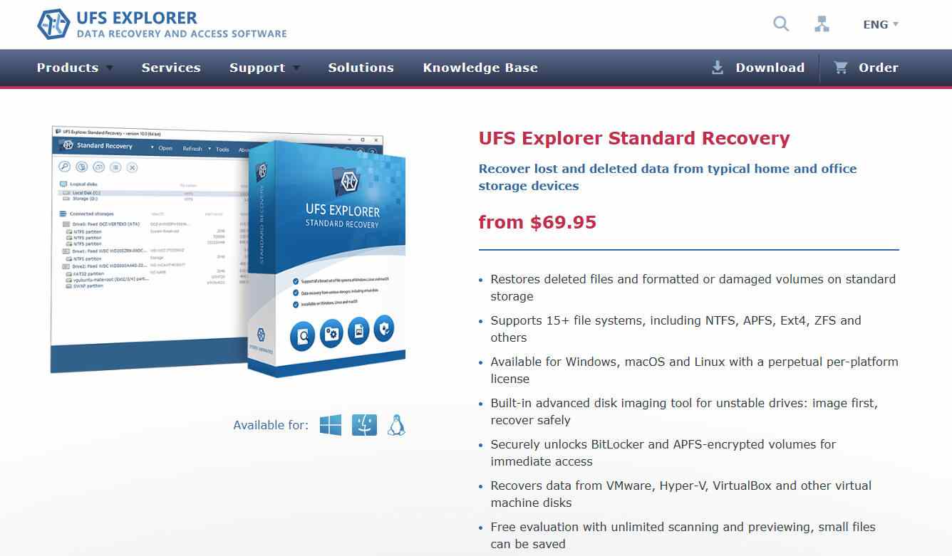ufs explorer standard recovery