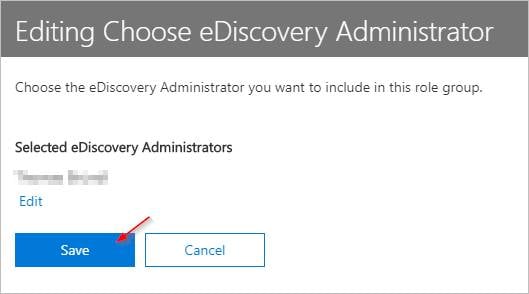 save new ediscovery admin settings in office 365