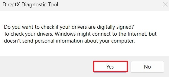 select yes in warning window
