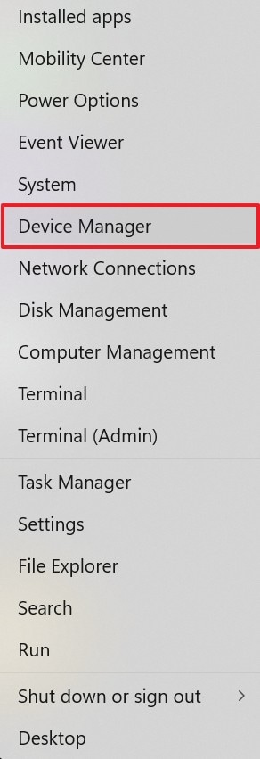 enter device manager