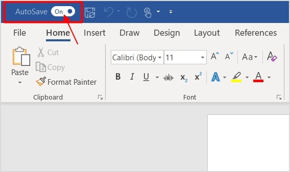 enable word autosave