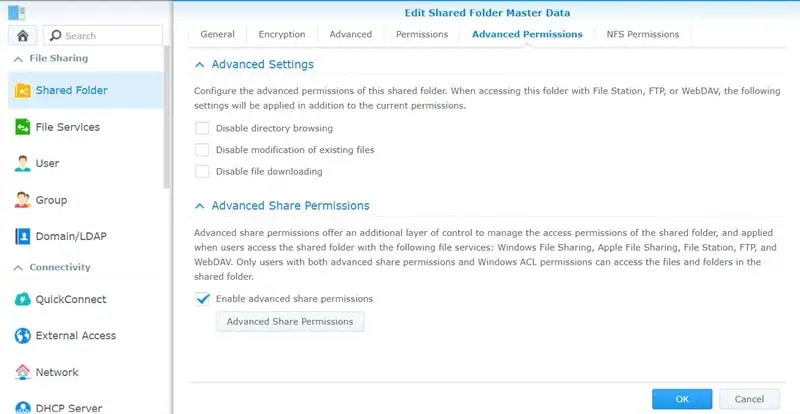 advanced shared permissions