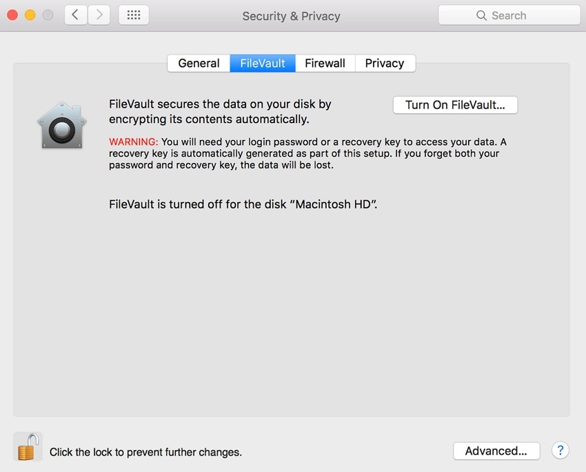 use filevault encrypt data