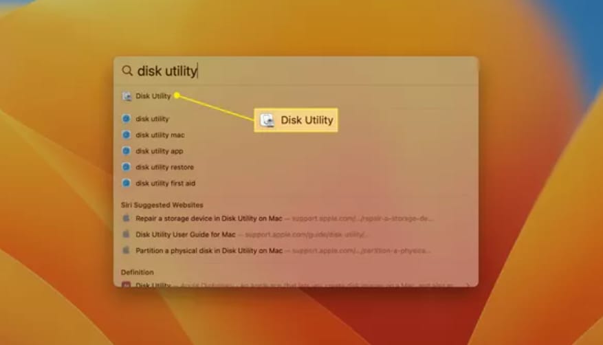 enter disk utility