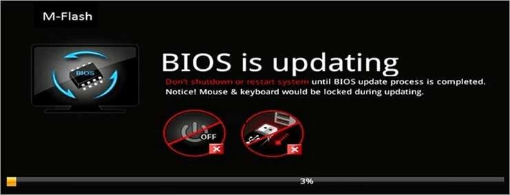 Warten Sie, bis Ihr System den Bios-Update-Prozess abgeschlossen hat.