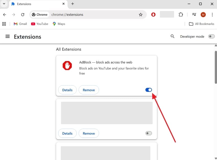 disable ad blocker on browser