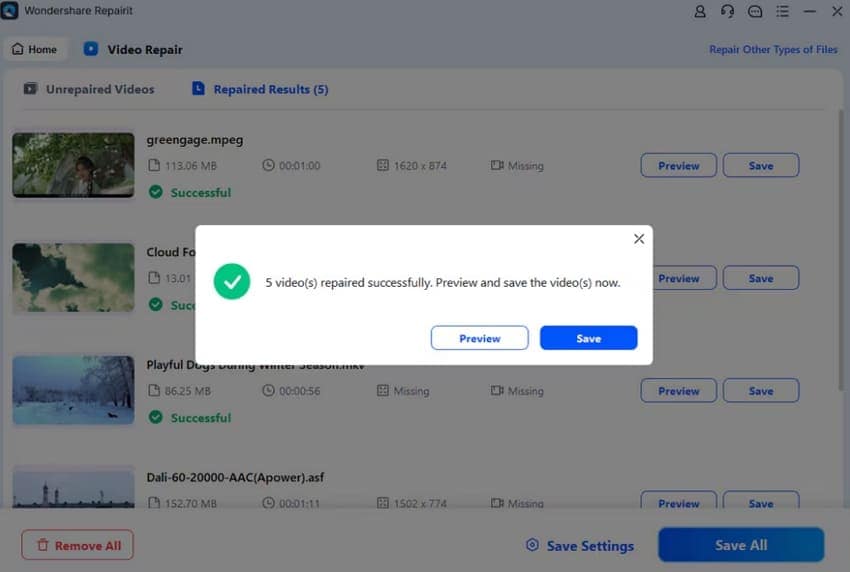 download repaired video files