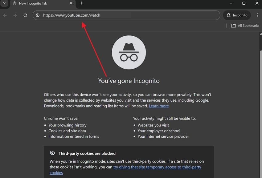 play video in incognito mode
