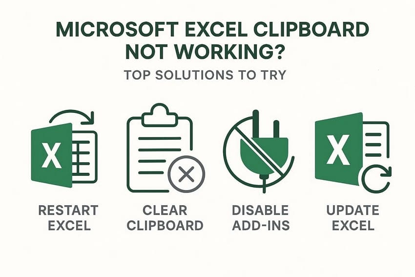 guide microsoft excel clipboard not working