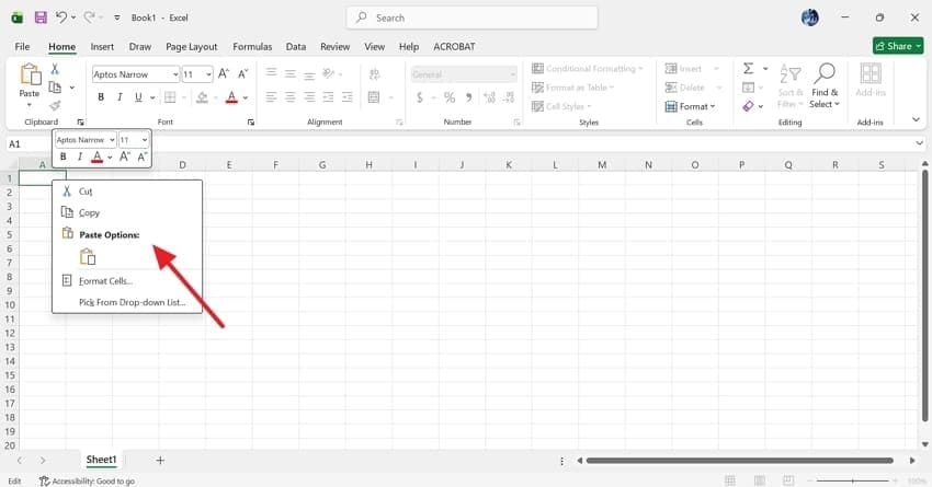 check copy paste excel worksheet