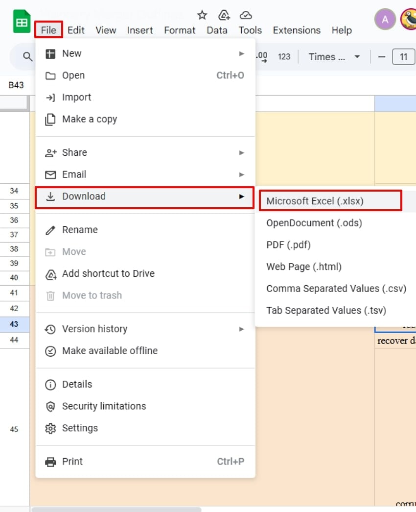 choose download button