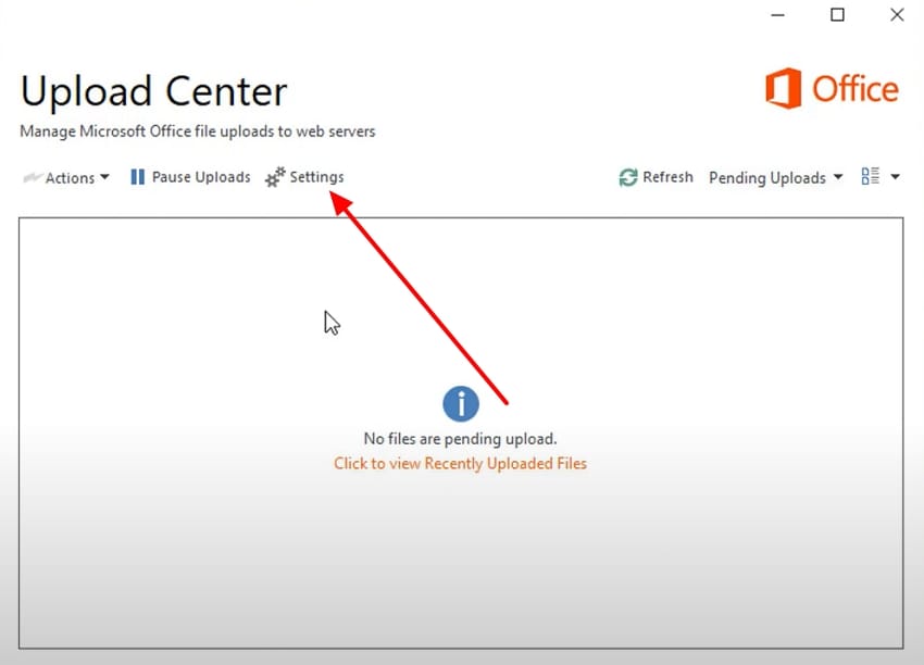access upload center settings