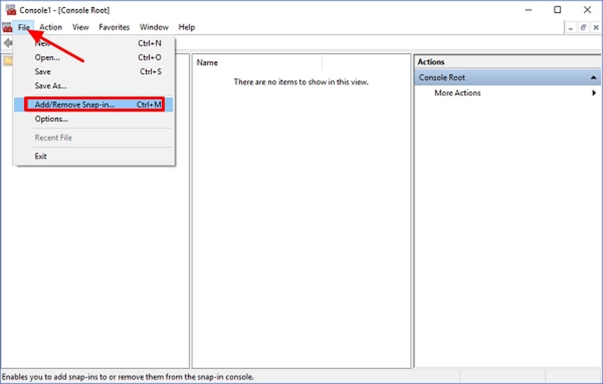 access add remove snap in console